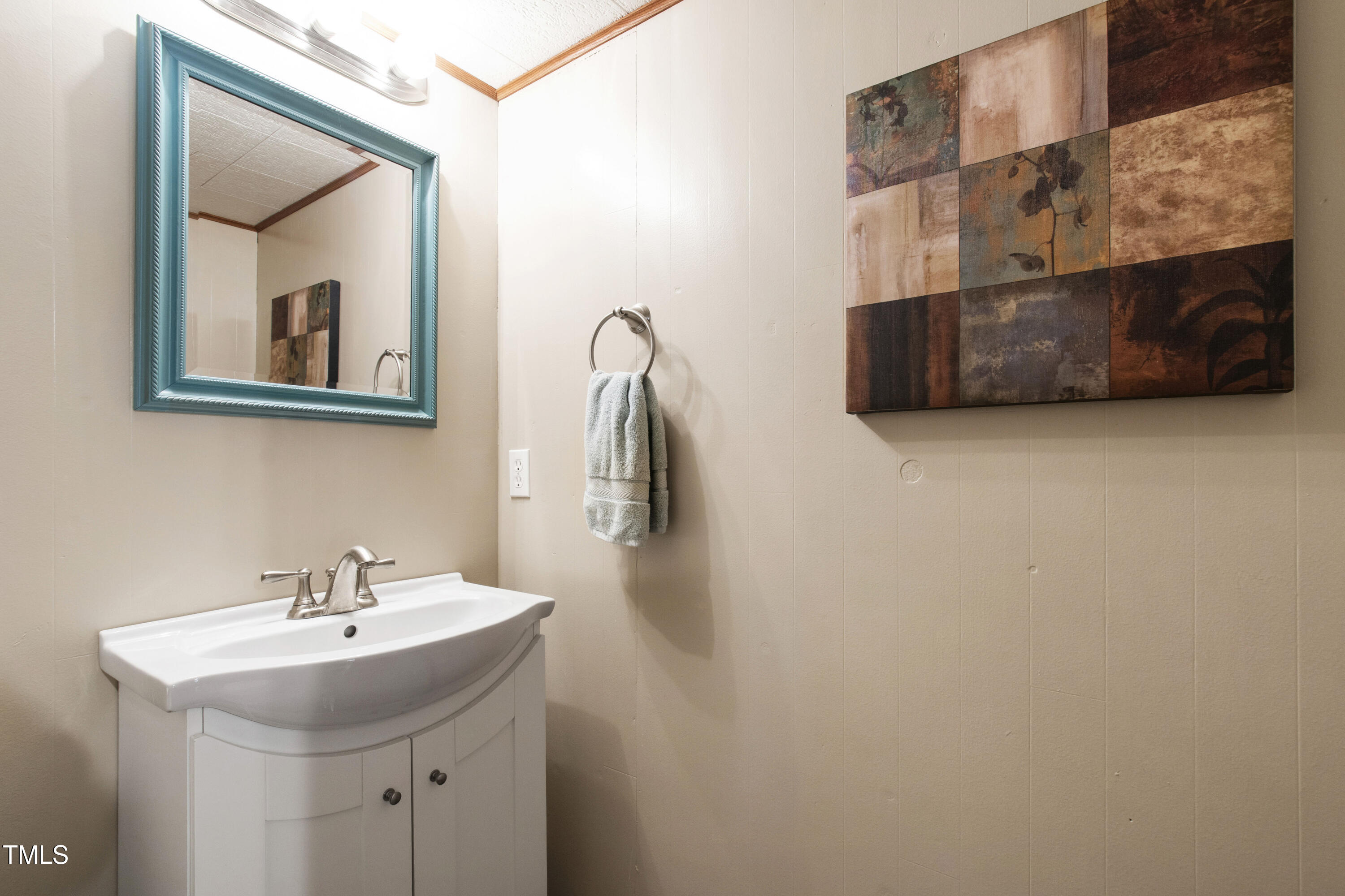 5415 Bradshaw Quarry Road Efland, NC 27243 - Photo 36 of 65 a bathroom with a sink and a mirror