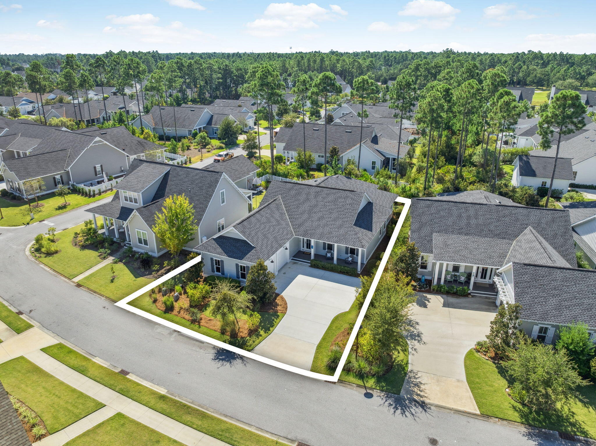 184 Trailhead Drive Inlet Beach, FL 32461 - Photo 3 of 49 an aerial view of residential houses with outdoor space and swimming pool