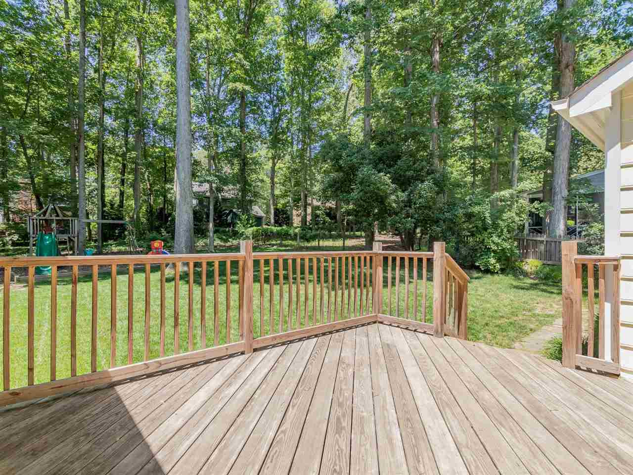 5713 Edgedale Drive Raleigh, NC 27612 - Photo 26 of 30 A deck with a view and plenty of room for a Bar-B-Q. Deck