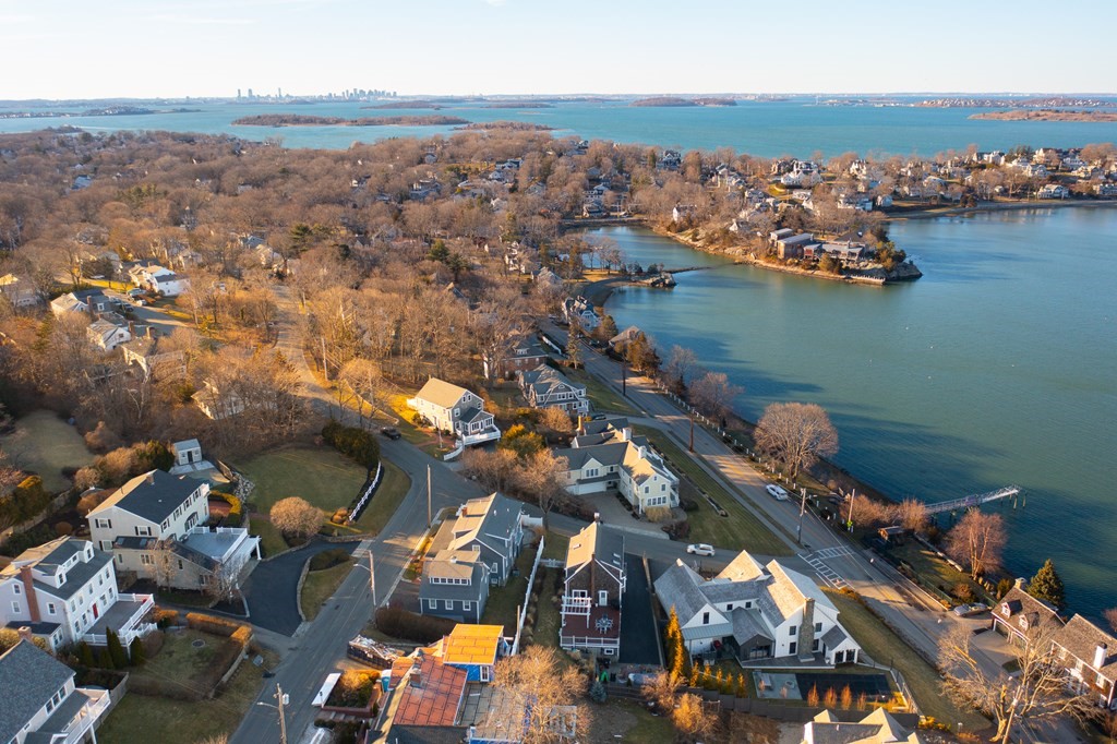 6 Governor Long Road Hingham, MA 02043 - Photo 23 of 24 an aerial view of a houses with a lake view