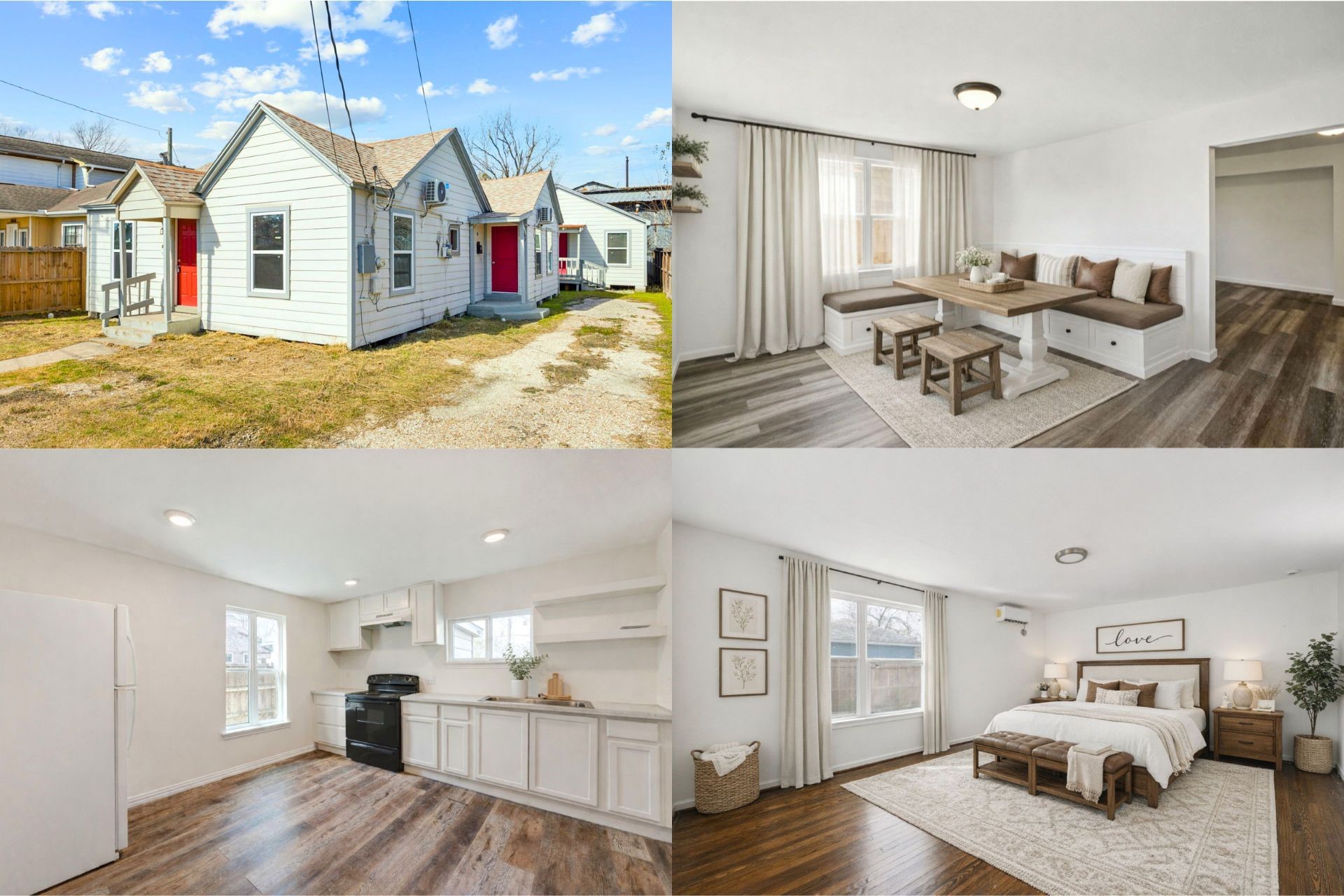 a view of living room kitchen with furniture and wooden floor