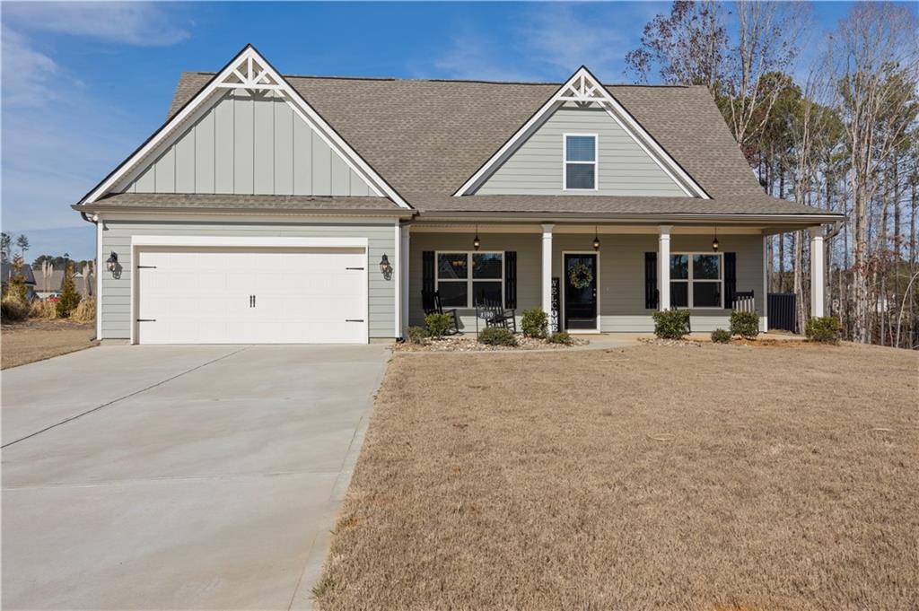 front view of a house with a outdoor space