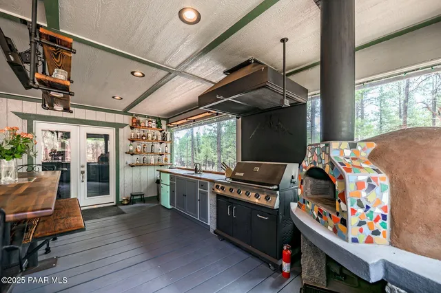 a house with trees in the background