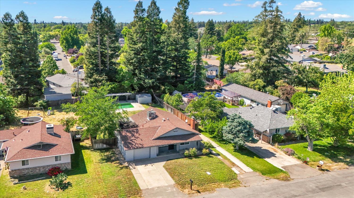 3543 Tarro Way Carmichael, CA 95608 - Photo 35 of 42 an aerial view of a house with yard swimming pool and outdoor seating