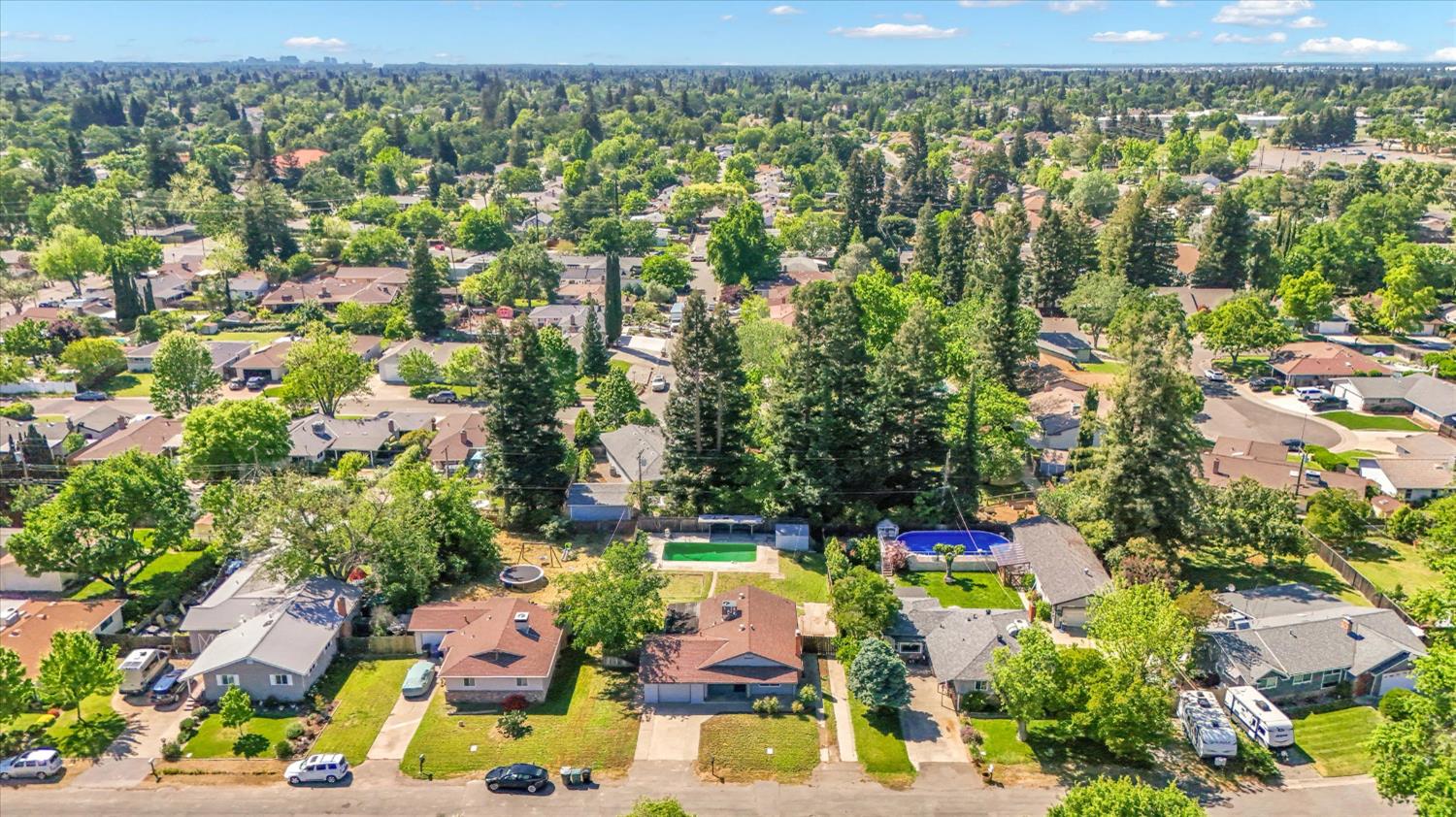 3543 Tarro Way Carmichael, CA 95608 - Photo 39 of 42 an aerial view of residential house with outdoor space and swimming pool