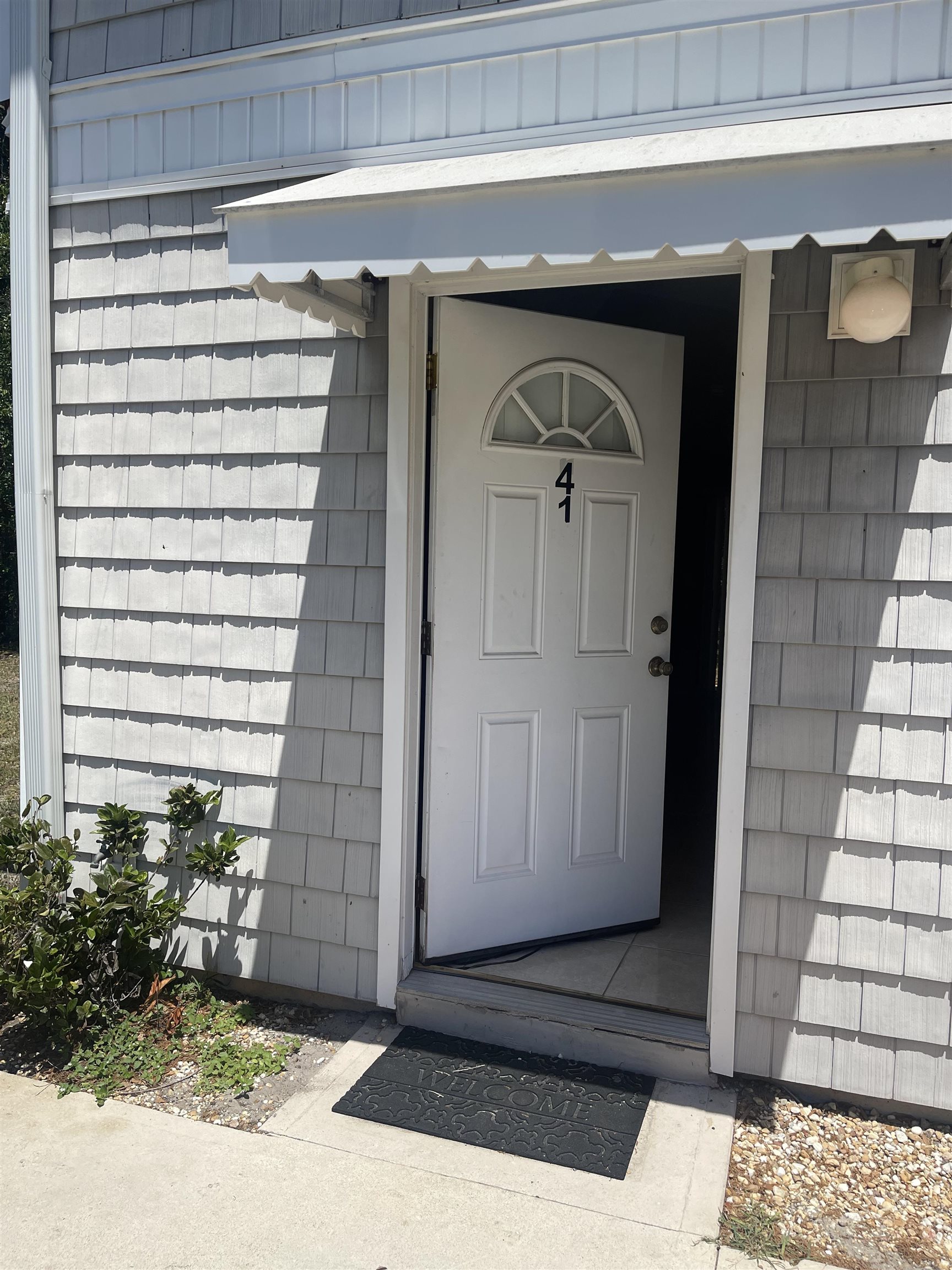 a view of front door