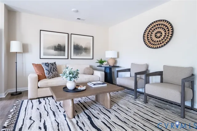 a living room with furniture