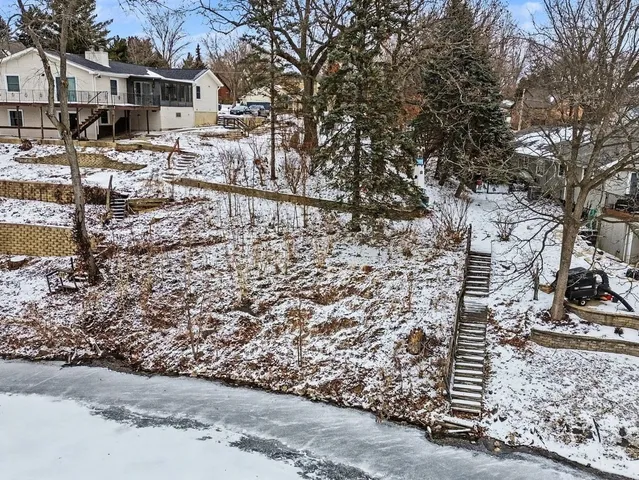 a view of a terrace with a bench