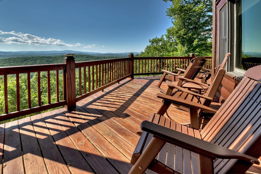 98 Snake Nation Overlook Blue Ridge, GA 30513 - Photo 41 of 41 a view of balcony with wooden floor and outdoor seating