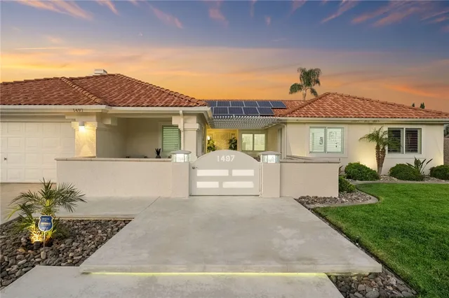 a view of a bathroom with mirror