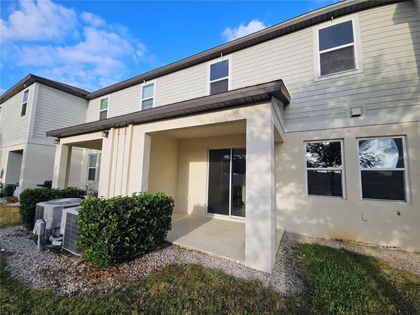 a view of a park with swings