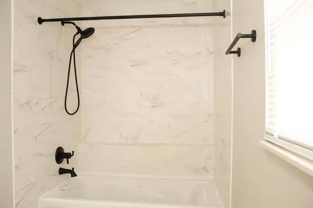 a bathroom with a shower