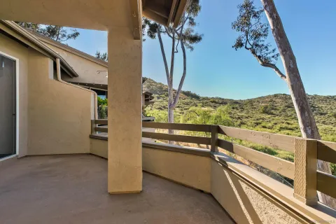a view of hotel and patio