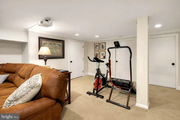 a room with gym equipment
