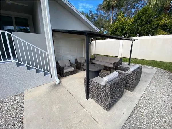 a outdoor living space with patio furniture