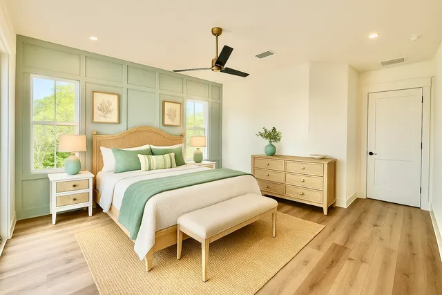 a bathroom with a double vanity sink a mirror and shower