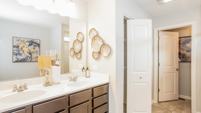 3738 Doherty Lane McHenry, IL 60050 - Photo 10 of 12 a bathroom with a double vanity sink and a mirror