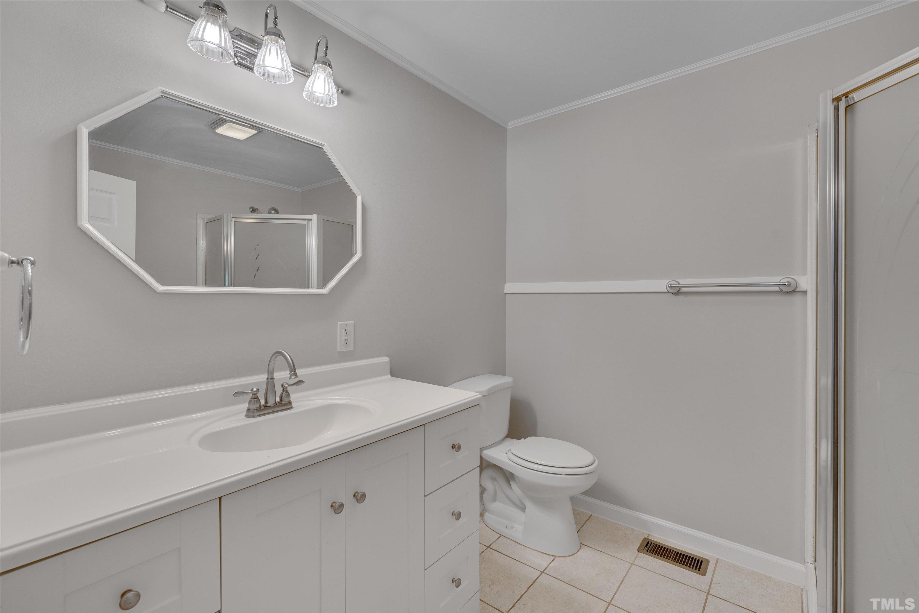 308 South Mineral Springs Road Durham, NC 27703 - Photo 22 of 42 a bathroom with a sink a toilet and a mirror