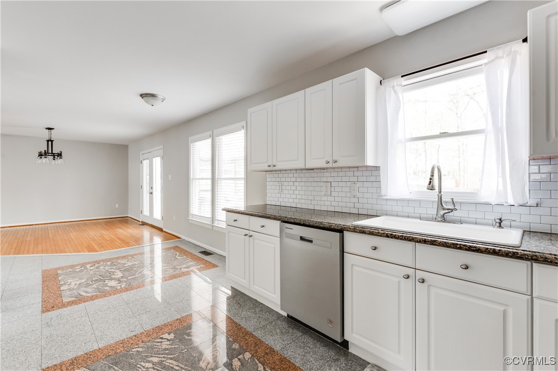 12262 Church Road Henrico, VA 23233 - Photo 18 of 50 Kitchen featuring white cabinets, granite finish f
