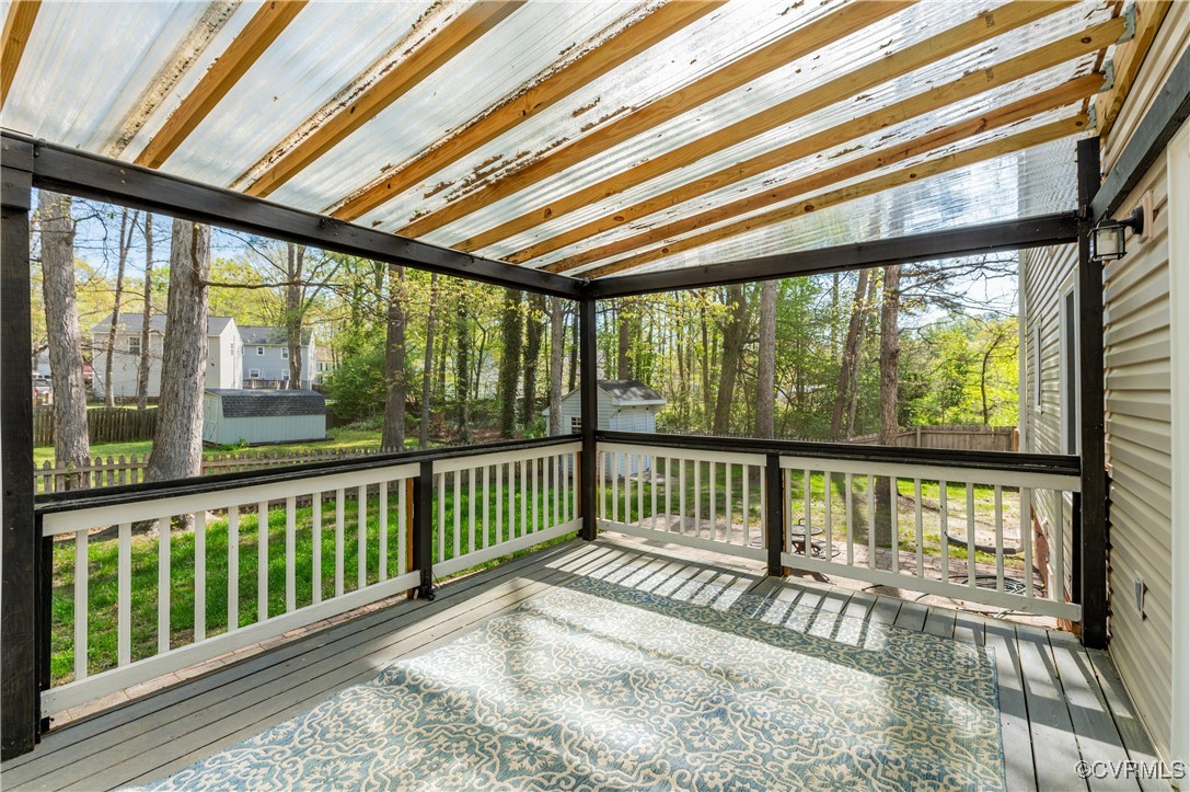 12262 Church Road Henrico, VA 23233 - Photo 41 of 50 Wooden deck featuring fence, an outbuilding, and a