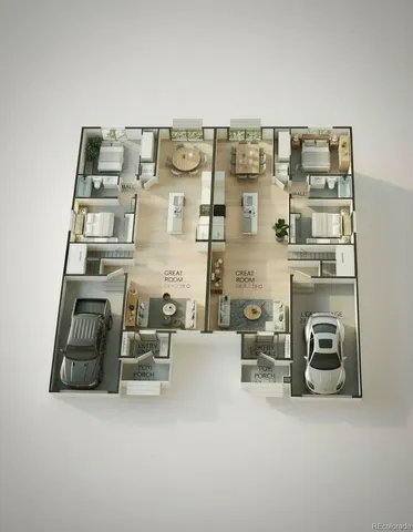 a view of a couch in kitchen