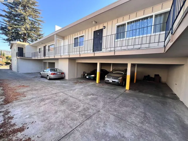 a car parked in front of a building