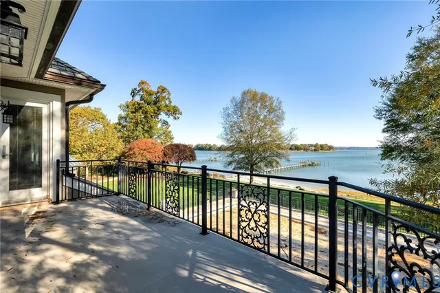 a view of a balcony with an outdoor space