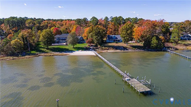 a view of a lake with a building in the background
