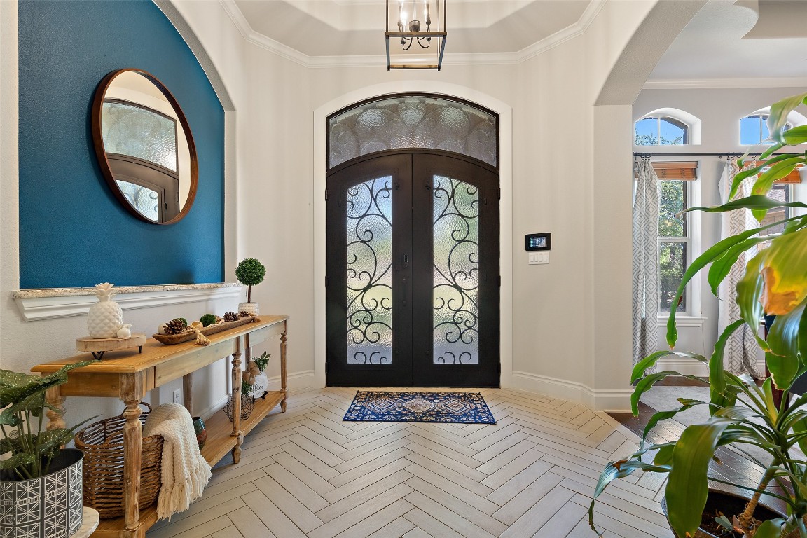 a view of an entryway with a rug