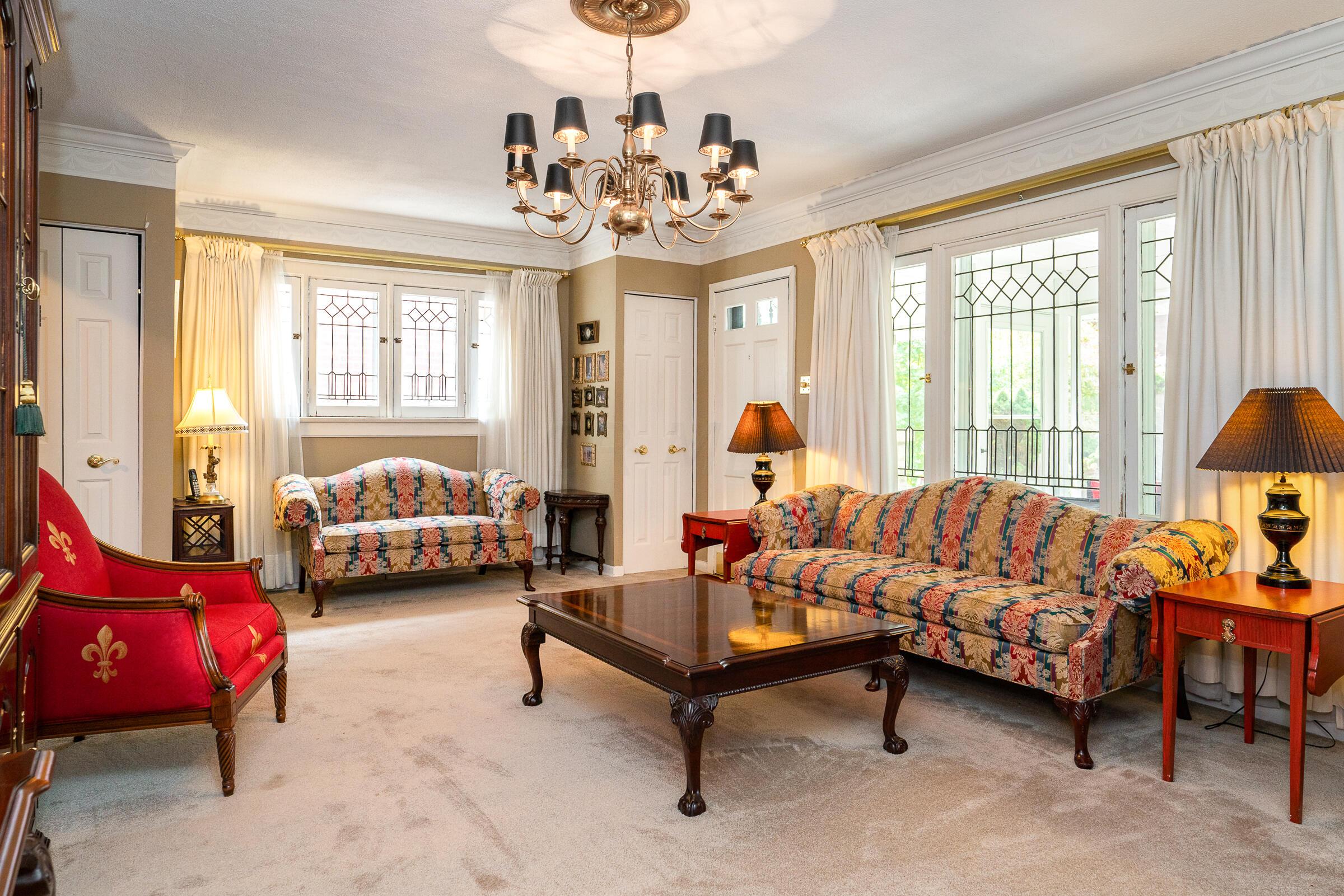 Carpet over the wood floors.