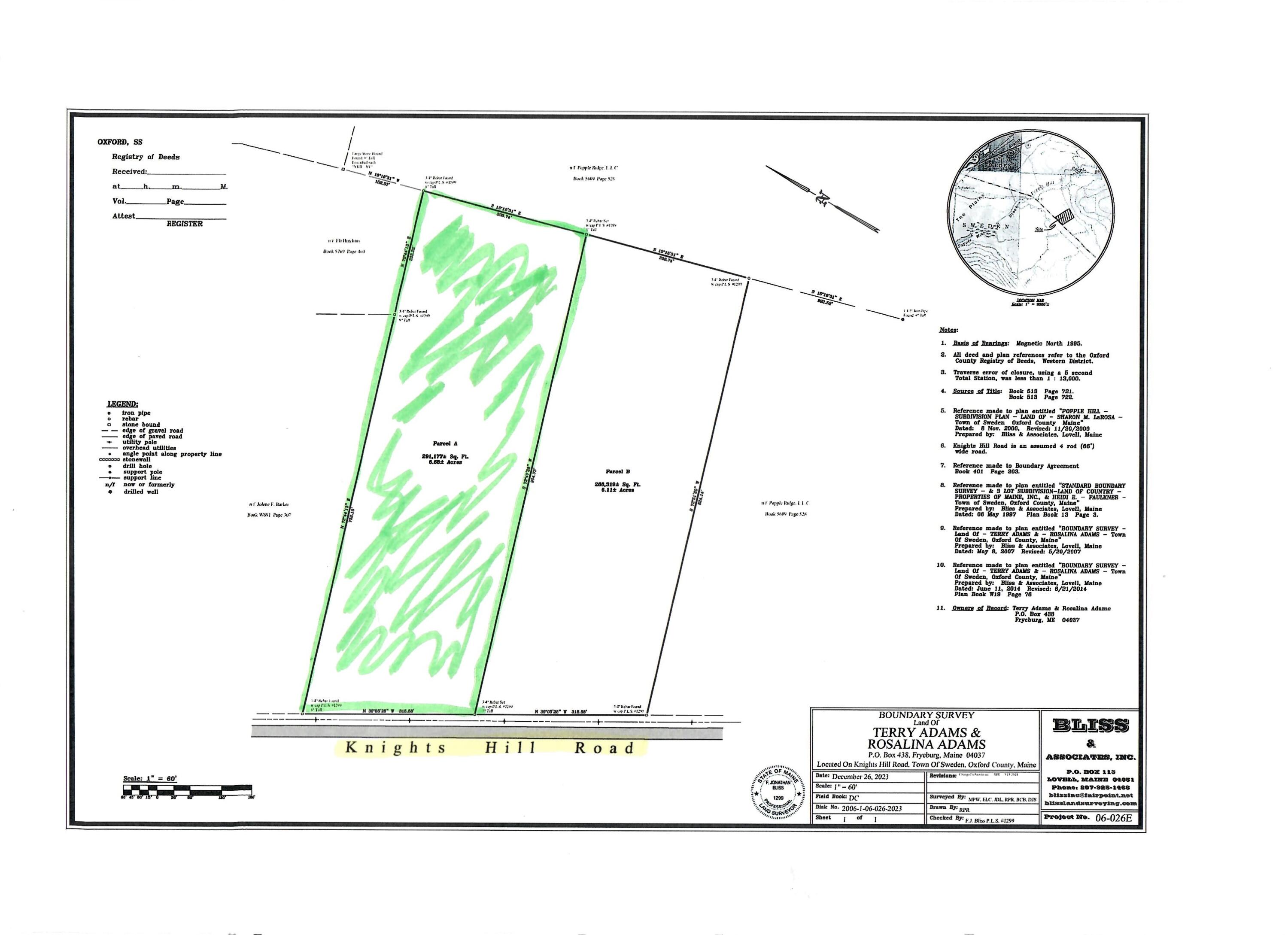 Lot 18 Knights Hill Road Harrison, ME 04040 - Photo 5 of 5 T Adams Knights Hill Survey 6-13-24