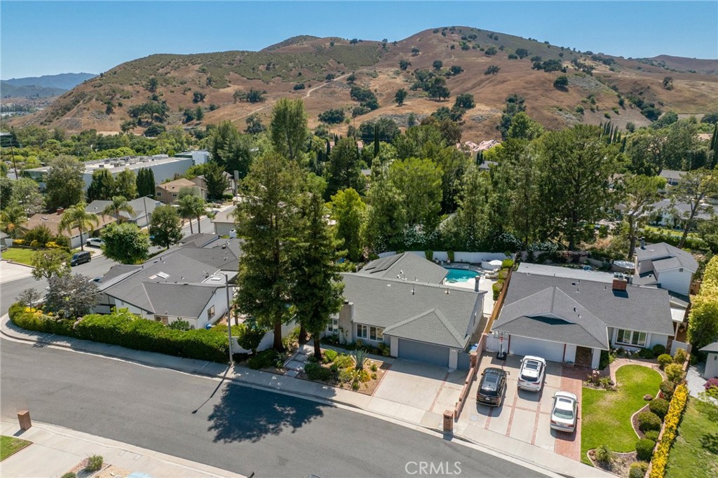 26017 Redbluff Drive Calabasas, CA 91302 - Photo 28 of 29 an aerial view of a house with a garden