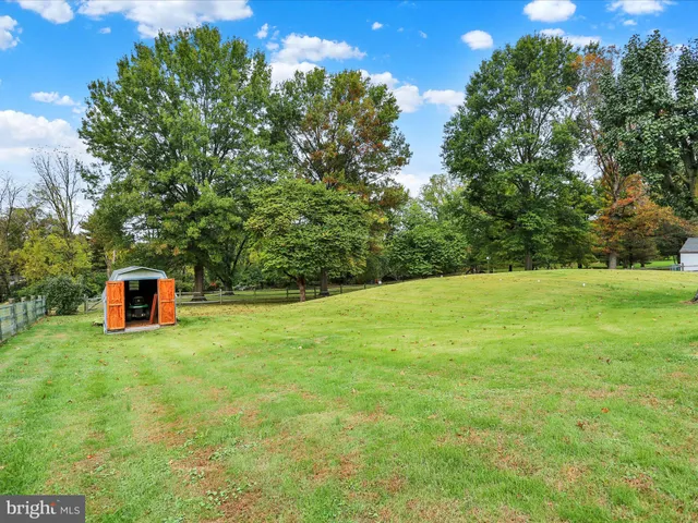 a backyard of a house with lots of green space