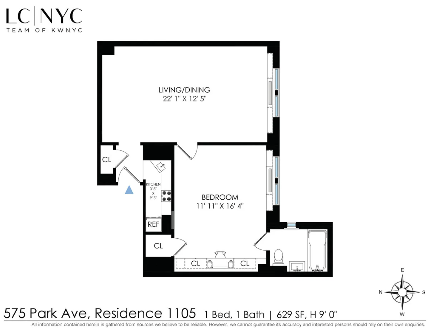 575 Park Avenue, Unit 1105 Manhattan, NY 10065 - Photo 18 of 18 a picture of floor plan