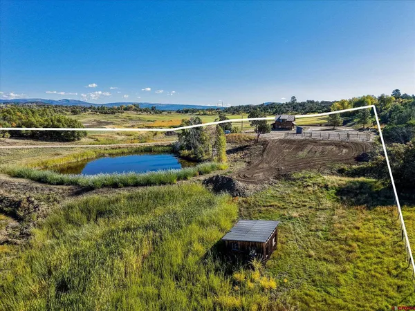 a view of a water with an outdoor space