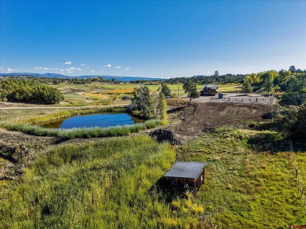 a view of a water with an outdoor space