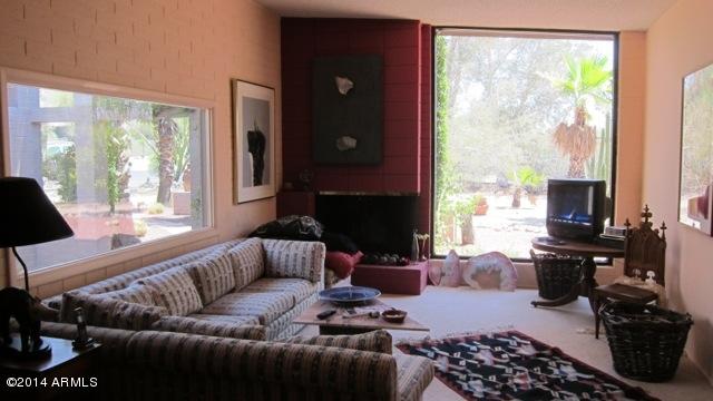5841 East Redwing Road Paradise Valley, AZ 85253 - Photo 9 of 11 Living Room with Fireplace