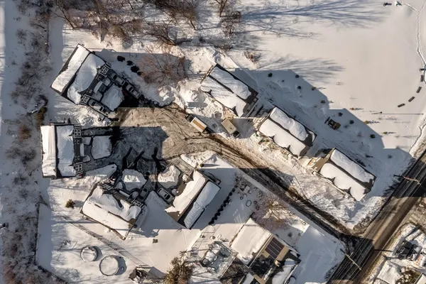an aerial view of multiple house