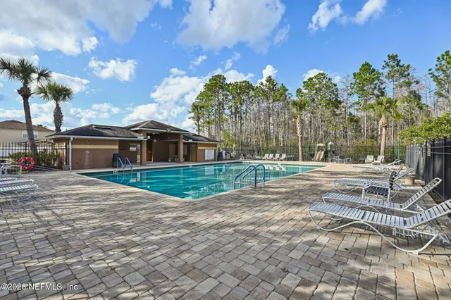 a view of a park with a slide
