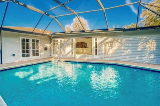 a view of swimming pool with outdoor space