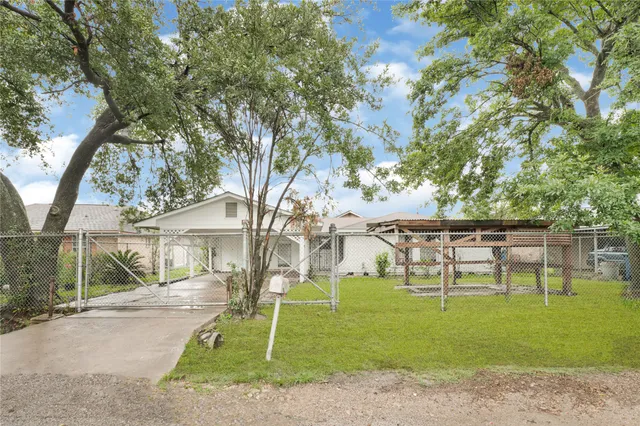 a view of a park with slide