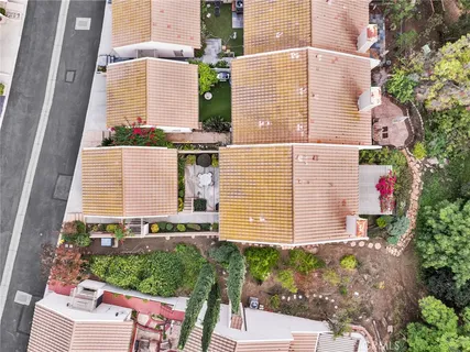 an aerial view of a house