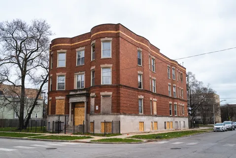 a front view of a building
