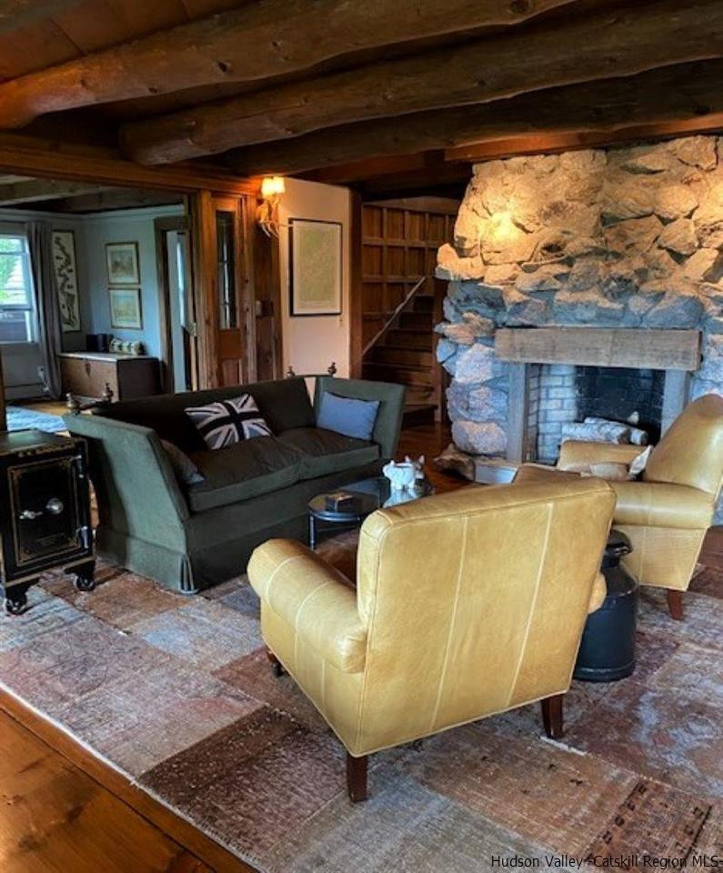 41 Stokes Way High Falls, NY 12440 - Photo 8 of 35 a living room with furniture fireplace and a large window