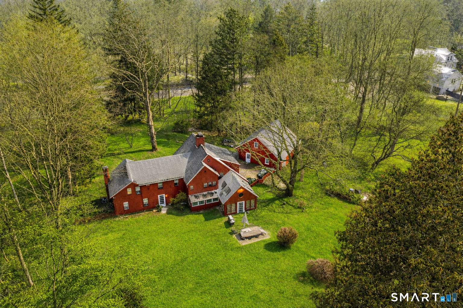 140 Roseville Road Westport, CT 06880 - Photo 2 of 35 Aerial view virtually enhanced for seasonality