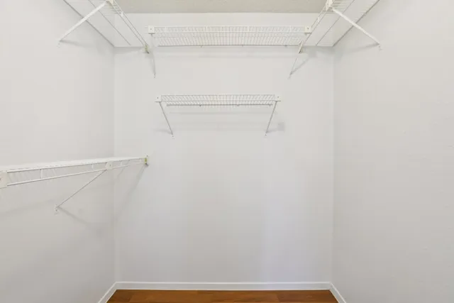 a view of small space with racks on the wall