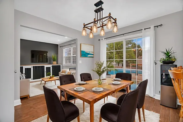 a view of livingroom with furniture wooden floor and window