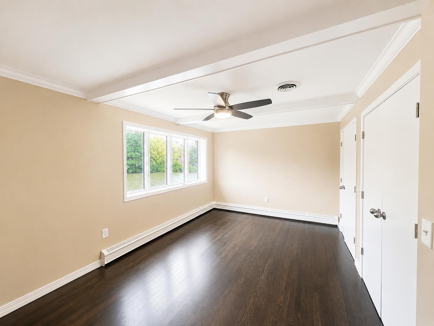 2612 Amsterdam Road Villa Hills, KY 41017 - Photo 21 of 52 BEDROOM 2 FEAUTING CUSTOM ANDERSON WINDOWS, FINISHED BEAUTIFUL FINISHED HARDWOOD FLOORS, RECESSED LIGHTING AND VIEWS OF THE LAKE