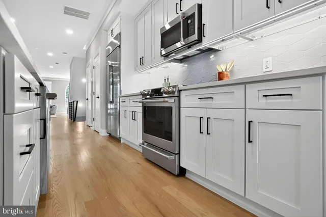 a living room with furniture