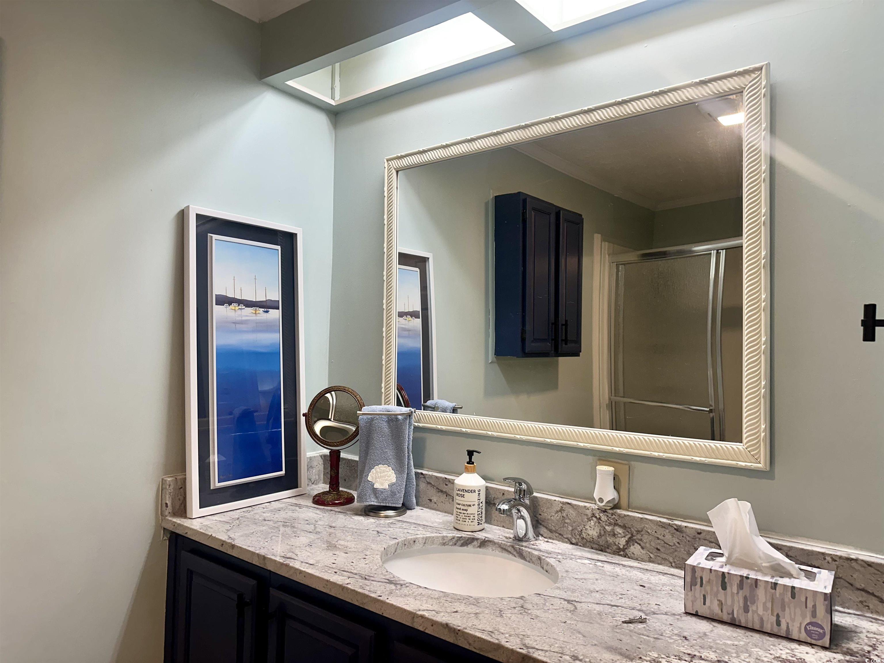 459 Meadowlark Surfside Beach, SC 29575 - Photo 25 of 36 Bathroom with vanity and a shower with door